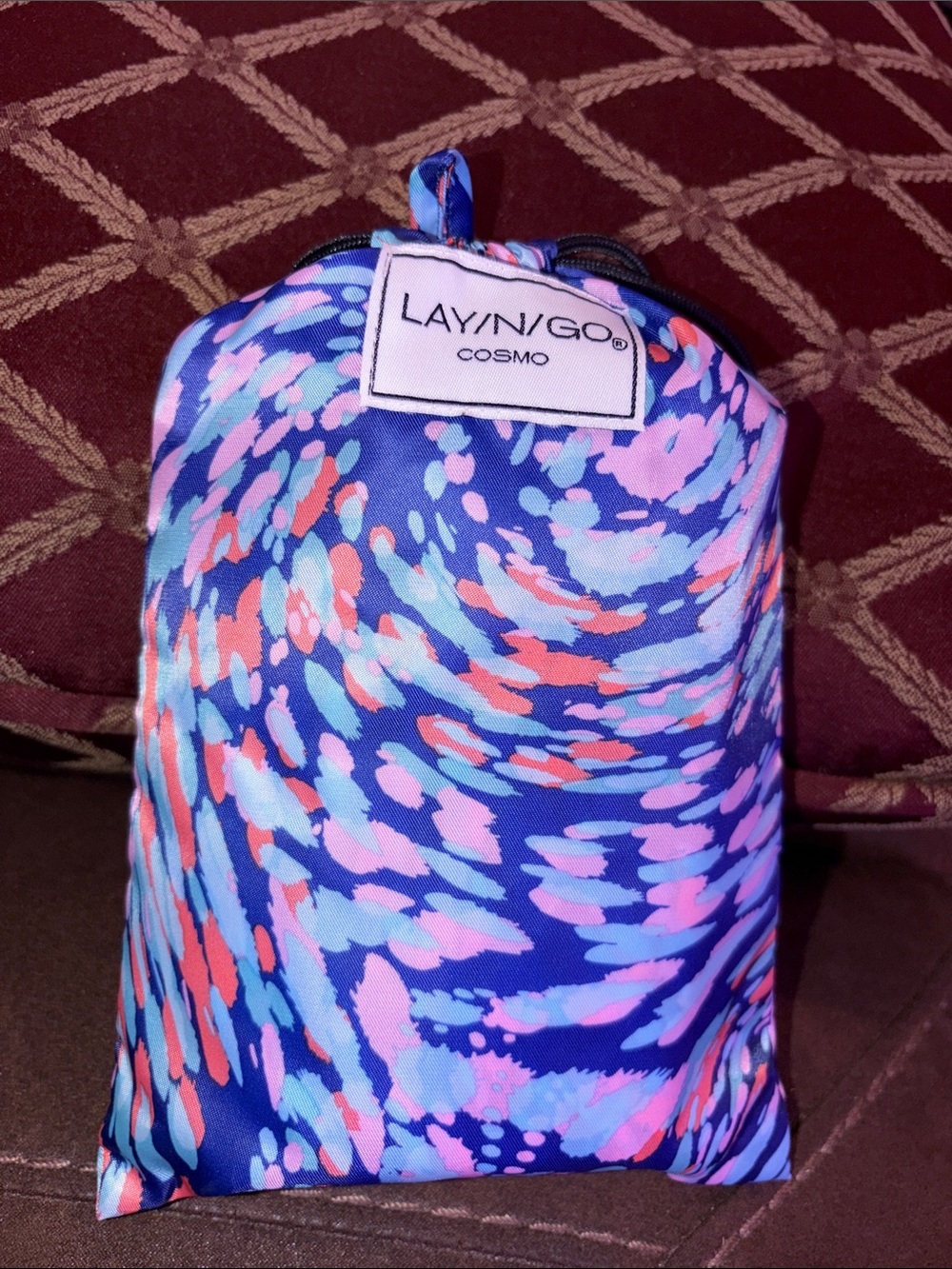 Cosmo Travel Makeup Bag in Blue/Pink